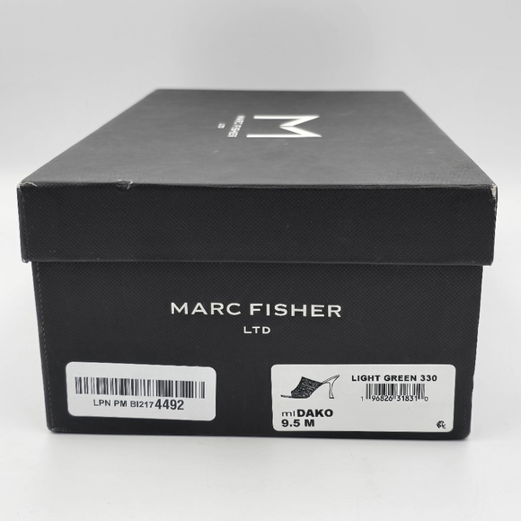 NIB Marc Fisher LTD Dako Square Toe Heeled Slip-on Dress Sandals—Light Green—9.5 - Picture 16 of 16